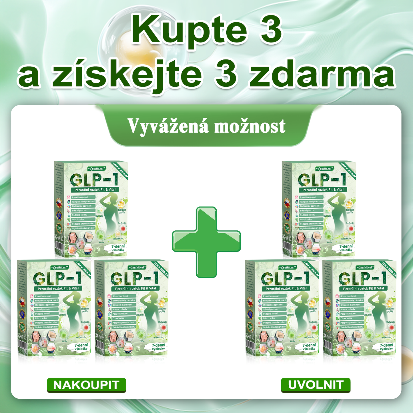 🎁💚🎁 Gratulujeme! Dnes patříte mezi šťastné zákaznice – získáváte až 50% slevu!Podpořte své tělo, rovnováhu a energii s BuildLeaf®  – lehkost, vitalita a sebevědomí každý den! ✨
