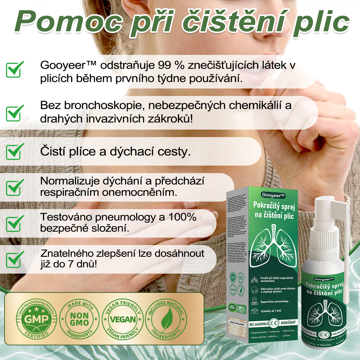 🍀🍀𝐆𝐨𝐨𝐲𝐞𝐞𝐫™ Pokročilý sprej na čištění plic -🧑‍⚕️ Podporuje zdraví plic, průdušek a dutin, napomáhá zdraví dýchacího systému a usnadňuje dýchání.