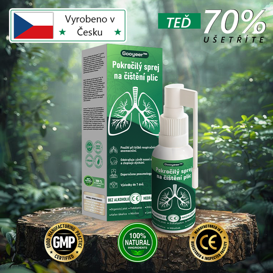 🍀𝐆𝐨𝐨𝐲𝐞𝐞𝐫™ Pokročilý sprej na čištění plic -🧑‍⚕️ Podporuje zdraví plic, průdušek a dutin, napomáhá zdraví dýchacího systému a usnadňuje dýchání.