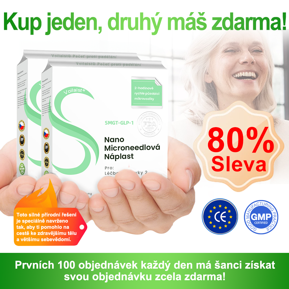 🥑🥑Voilaist® SMGT-GLP-1 Nano Microneedlová Náplast ⏰ (Bezbolestná, dlouhotrvající, zaměřená na řešení cukrovky, obezity a kardiovaskulárních onemocnění)